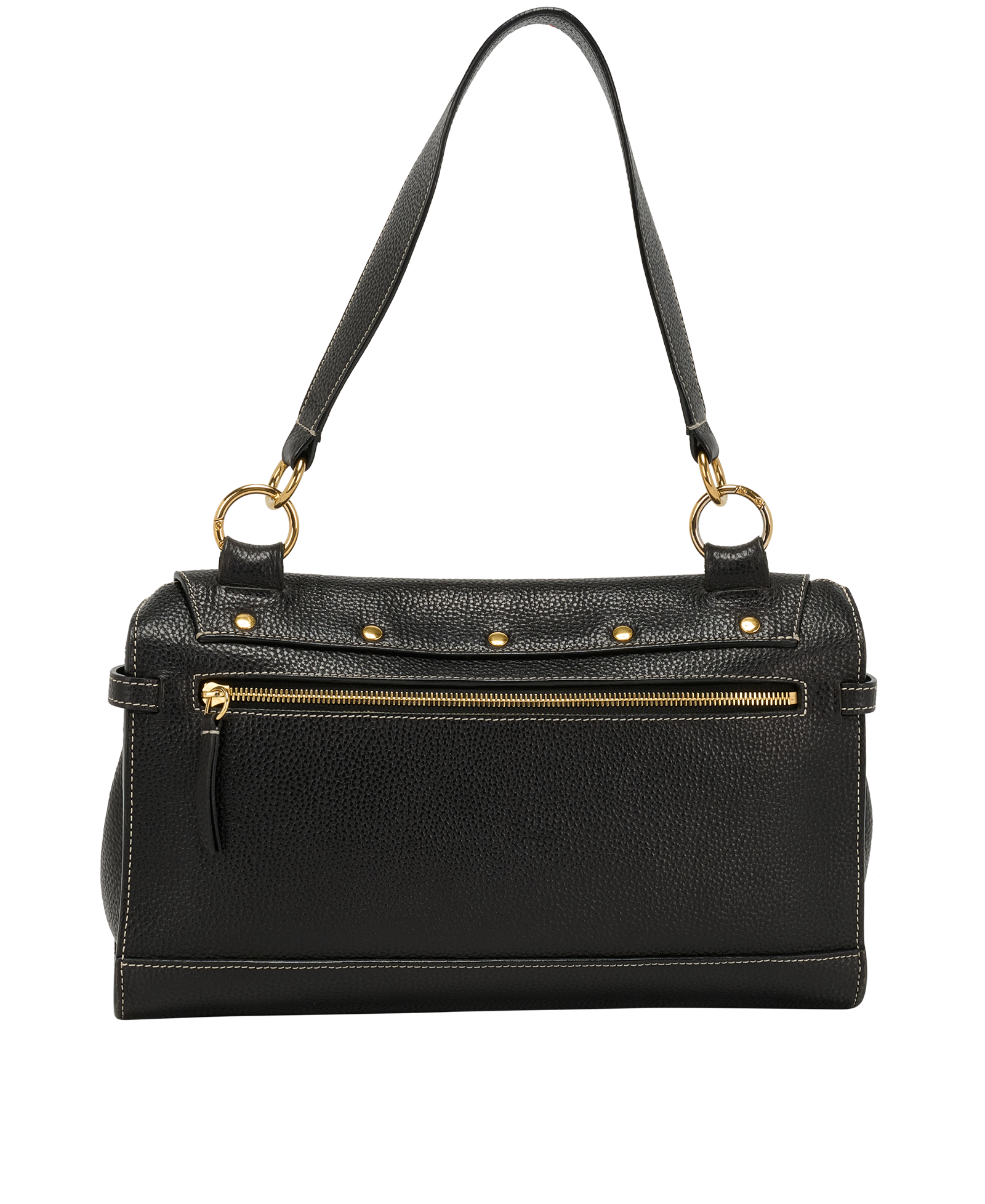 Chiltern Satchel, &pound;320, Handbags, Black, Leather, Back view